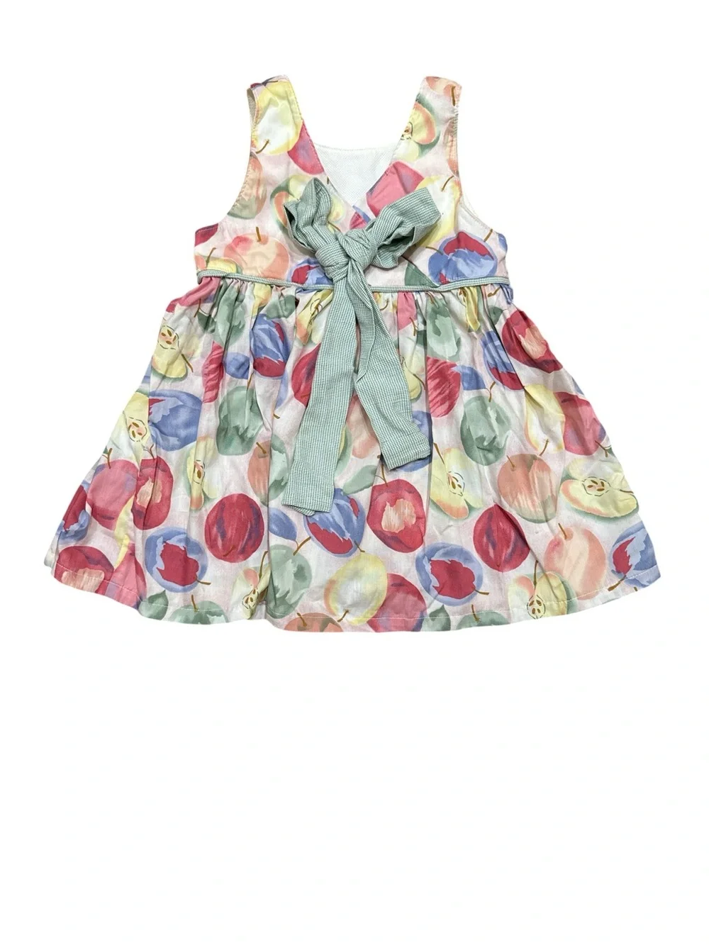 Baby Nouveau Vintage Style Dress & Hat Apple Print Made in USA